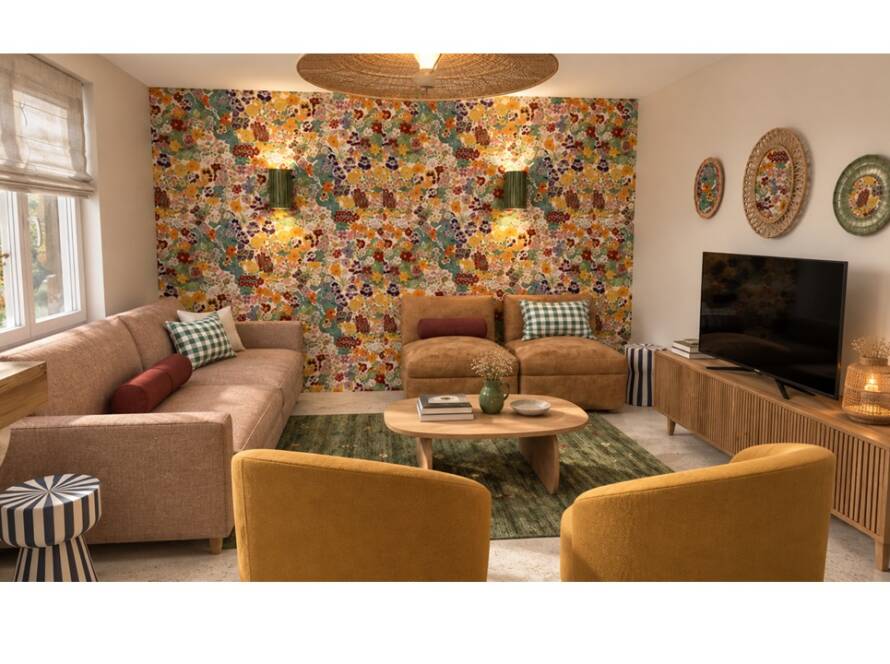Décoration d'un salon chaleureux à Matignon – projet Couleurs et Nuances